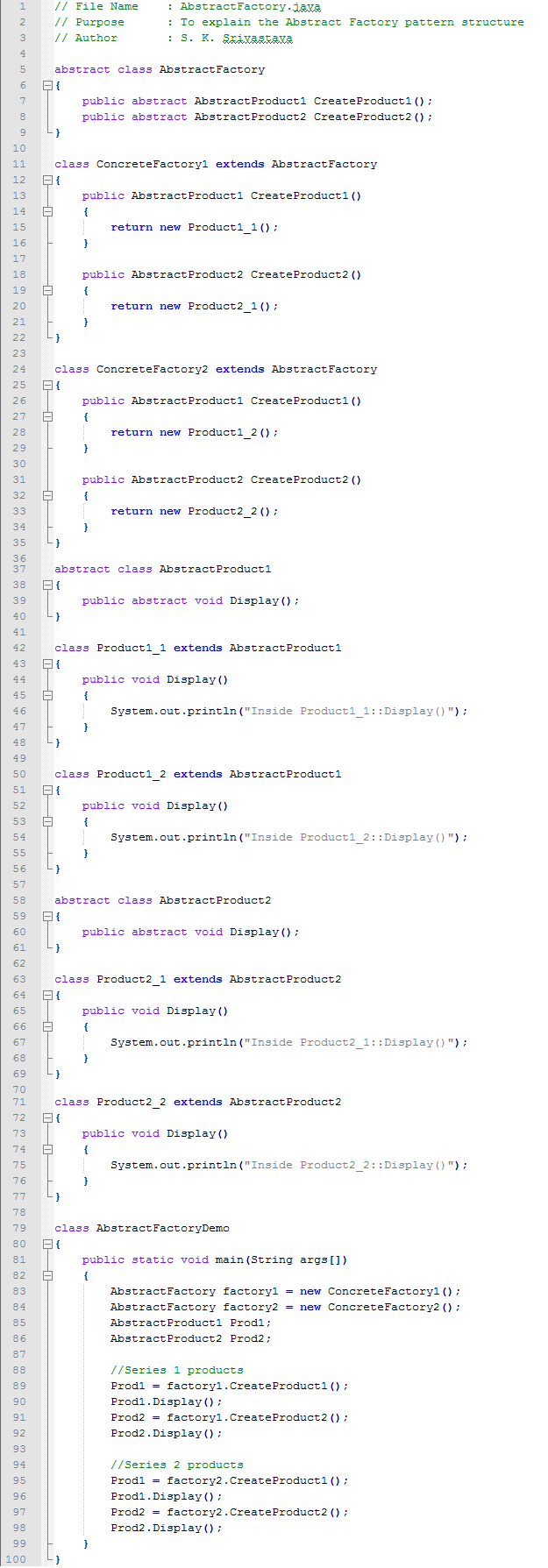 Abstract Factory design pattern In Java