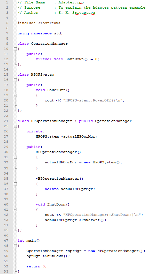 Adapter design pattern In C++