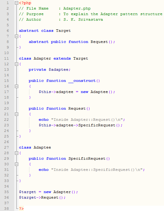 Adapter design pattern In PHP