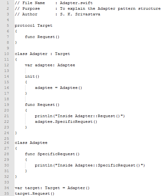 Adapter design pattern In Swift