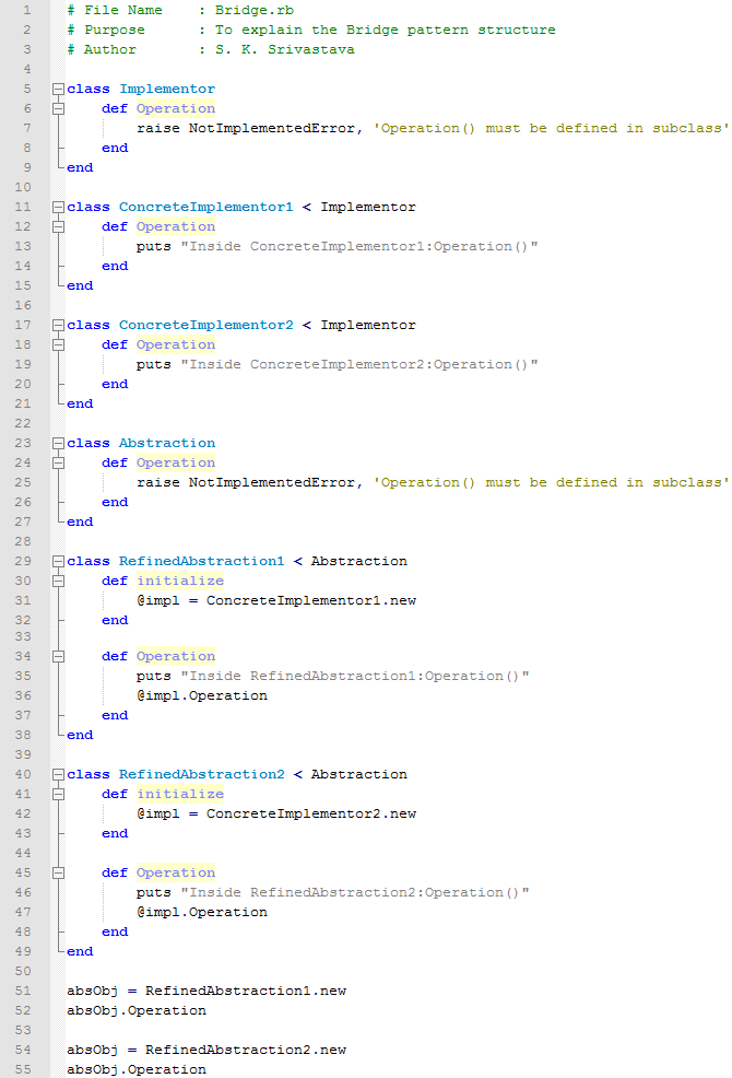 Bridge design pattern In Ruby