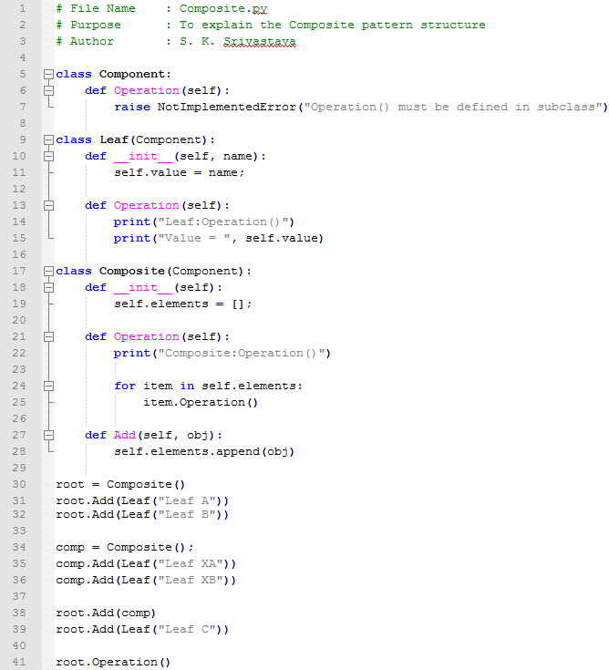Composite design pattern In Python