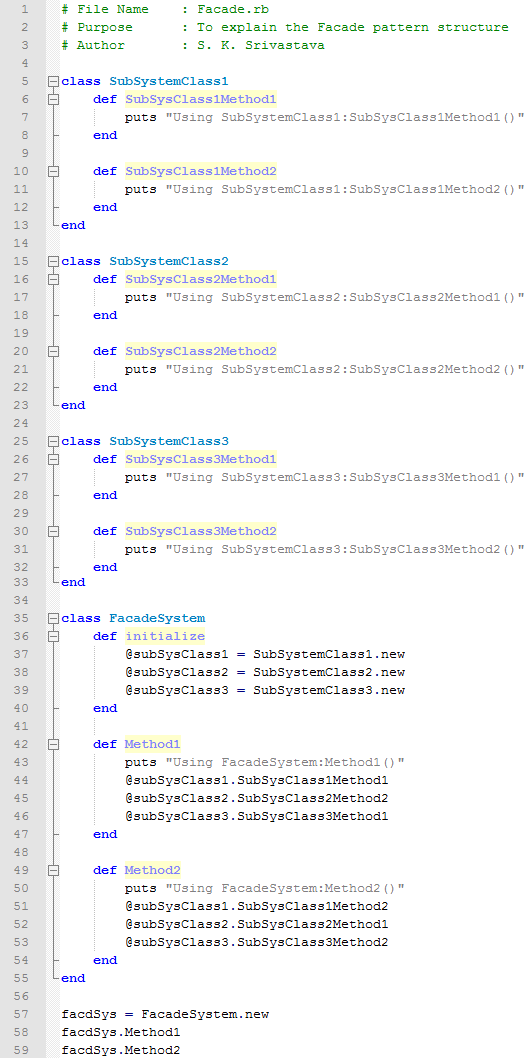 Facade design pattern In Ruby