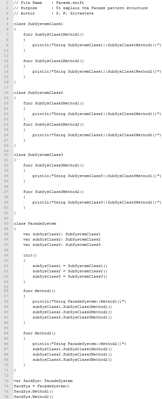 Facade design pattern In Swift