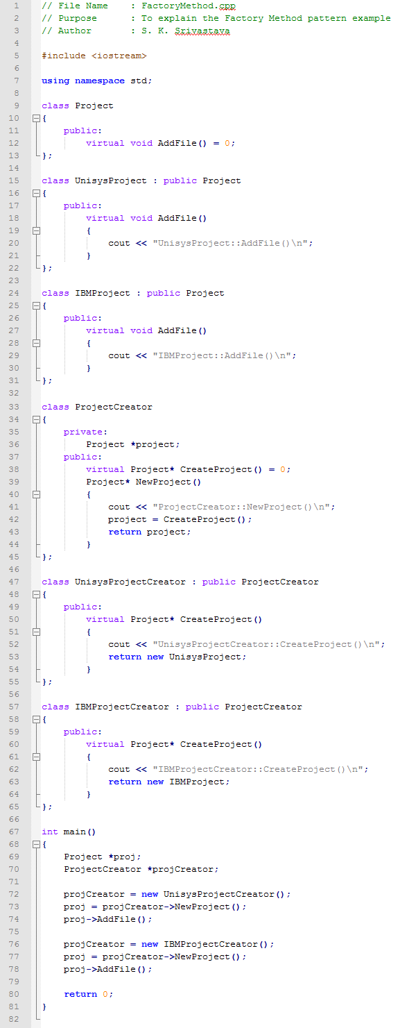 Factory Method design pattern In C++