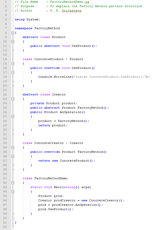 Factory Method design pattern In C#