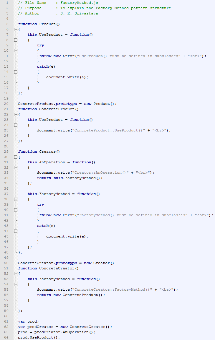 Factory Method design pattern In JavaScript / js