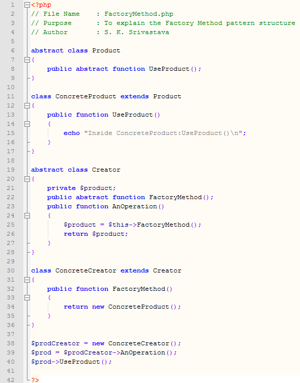 Factory Method design pattern In PHP