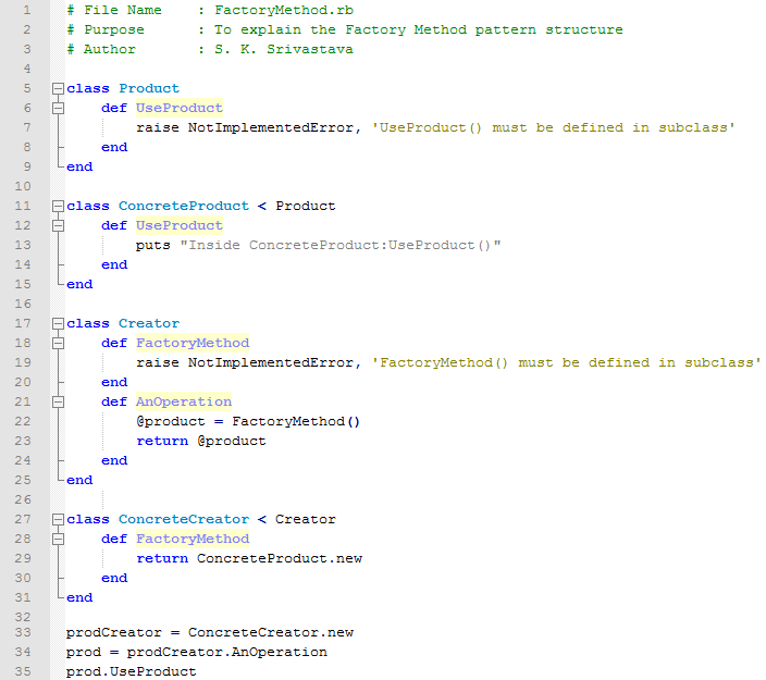 Factory Method design pattern In Ruby