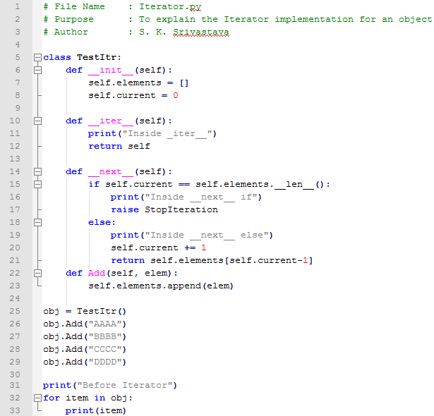 Iterator design pattern In Python