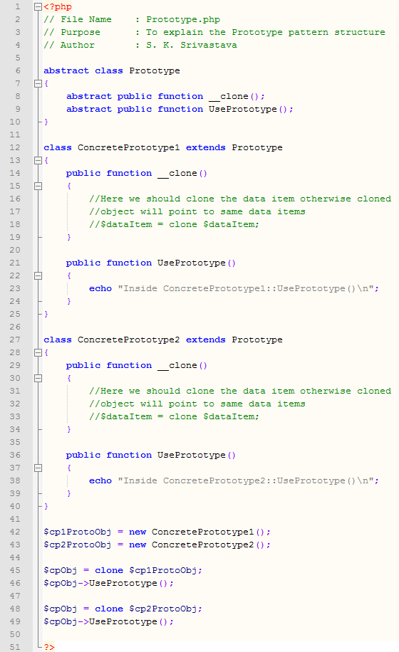 Prototype design pattern In PHP