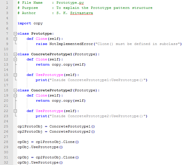Prototype design pattern In Python