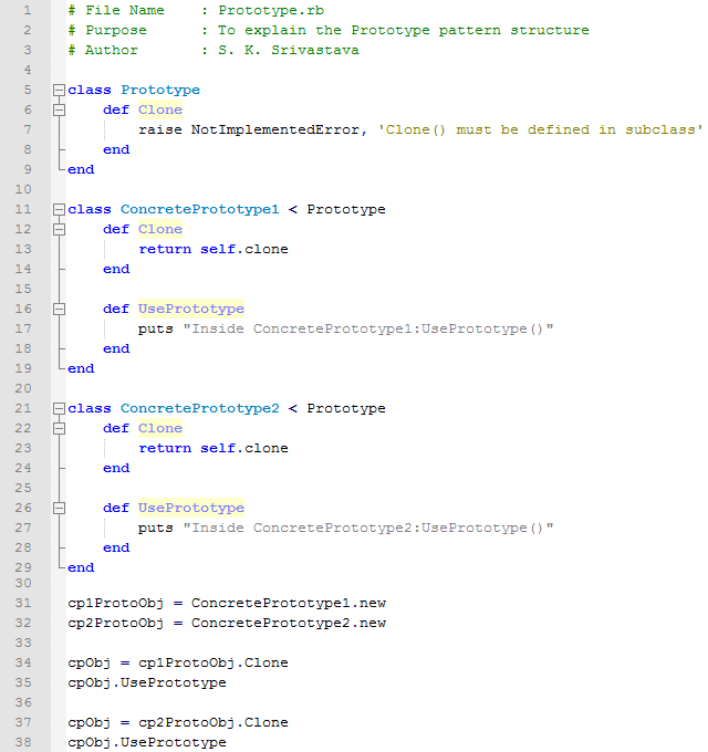 Prototype design pattern In Ruby