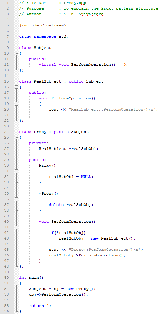 Proxy design pattern In C++