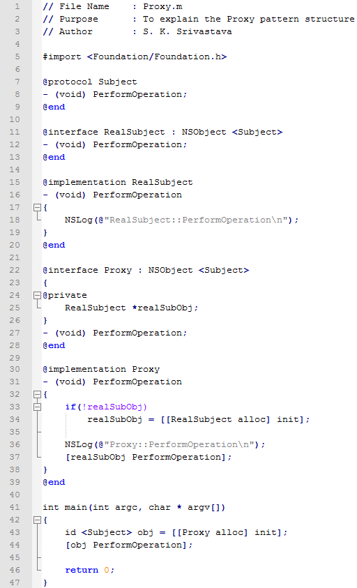 Proxy design pattern In Objective C