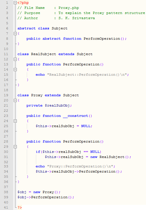 Proxy design pattern In PHP