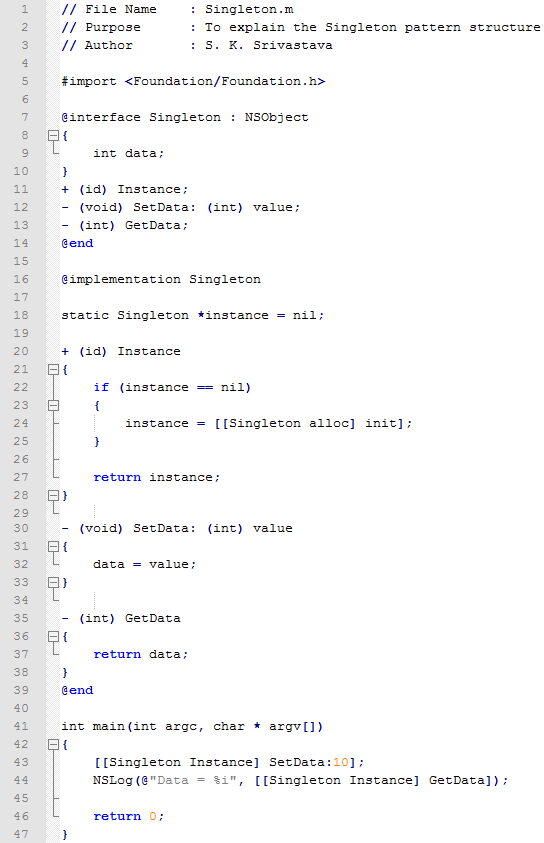 Singleton design pattern In Objective C