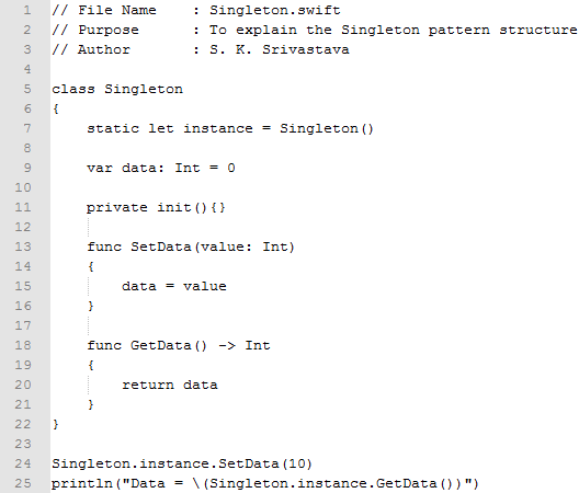 Singleton design pattern In Swift