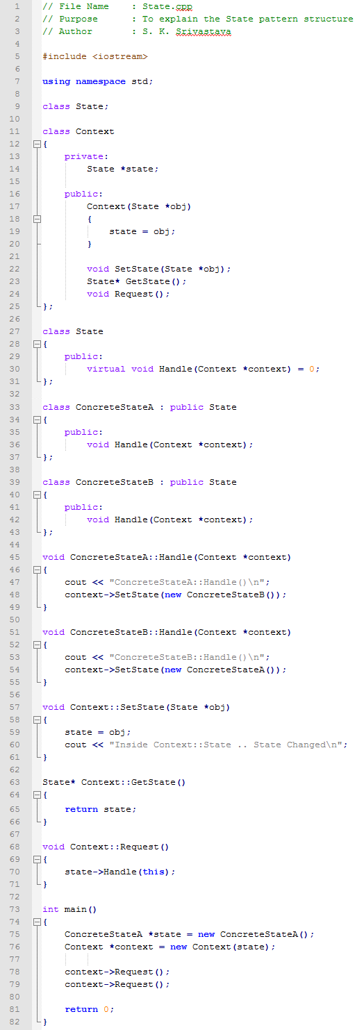 State design pattern In C++