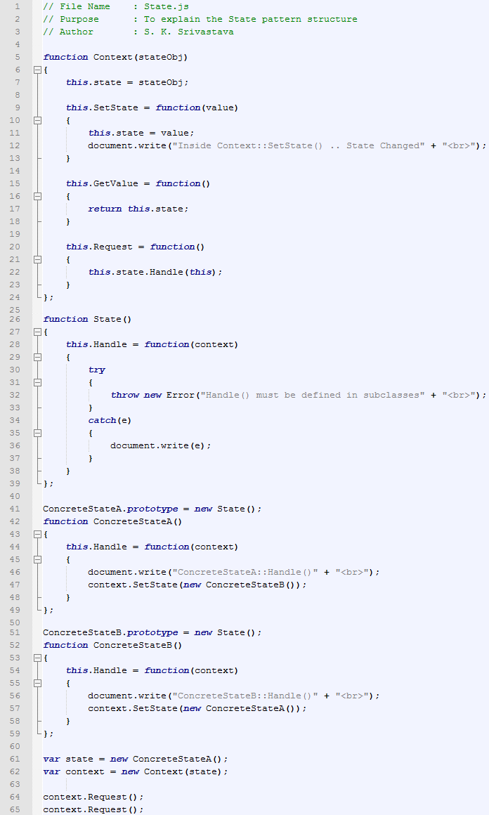 State design pattern In JavaScript