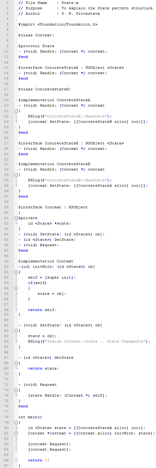 State design pattern In Objective C