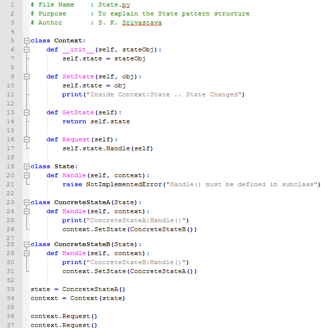 State design pattern In Python