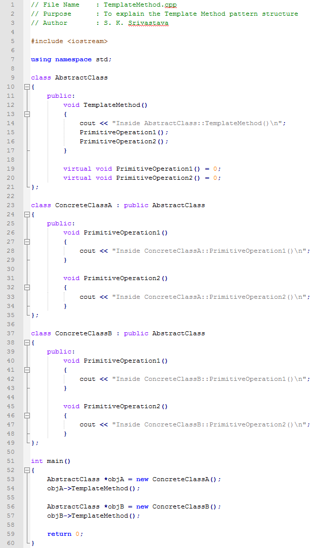 Template Method design pattern In C++