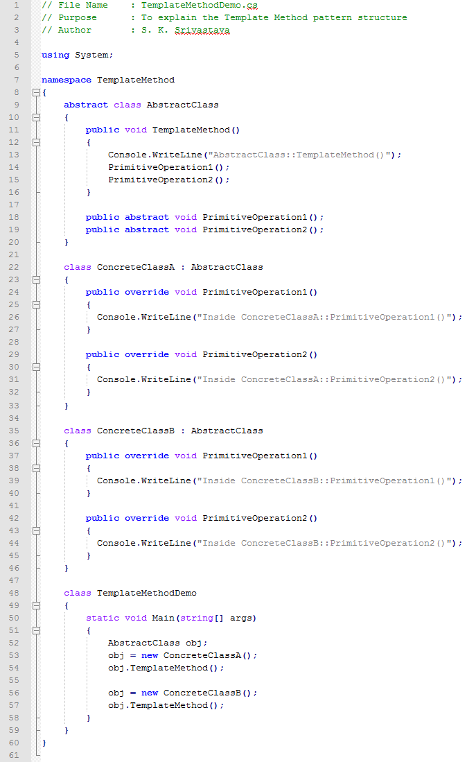 Template Method design pattern In C#