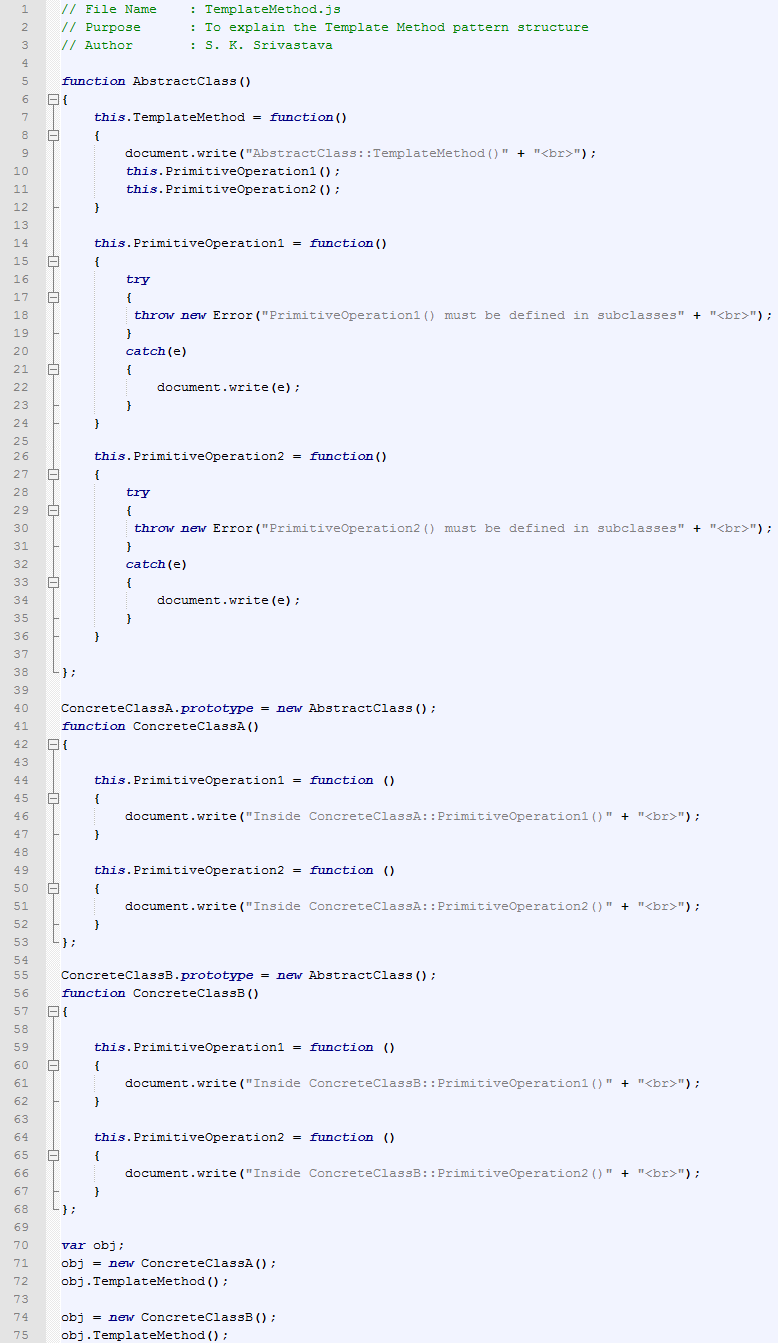 Template Method design pattern In JavaScript