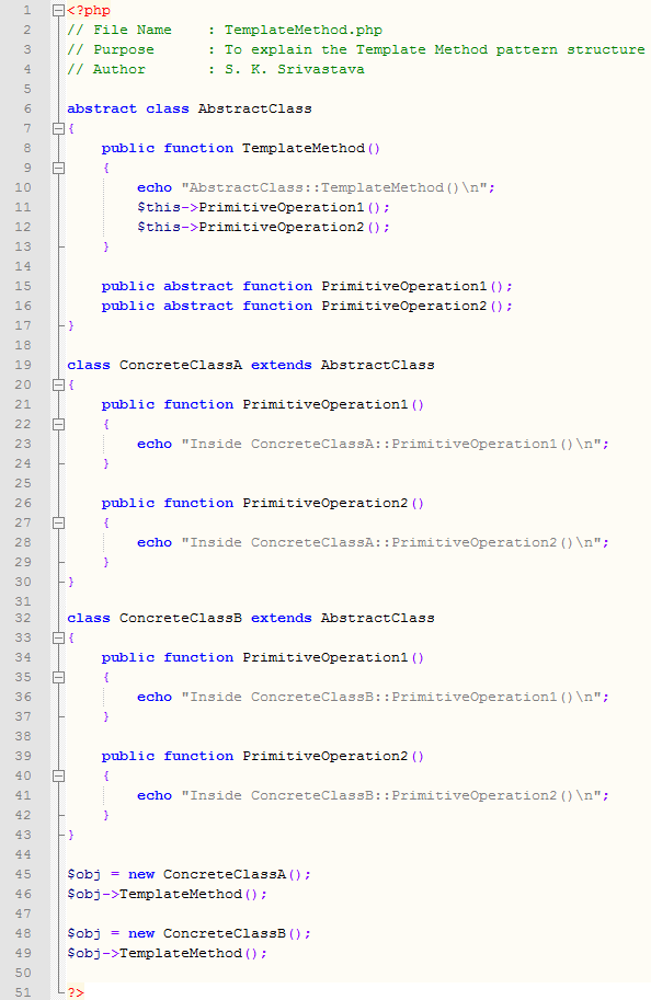 Template Method design pattern In PHP