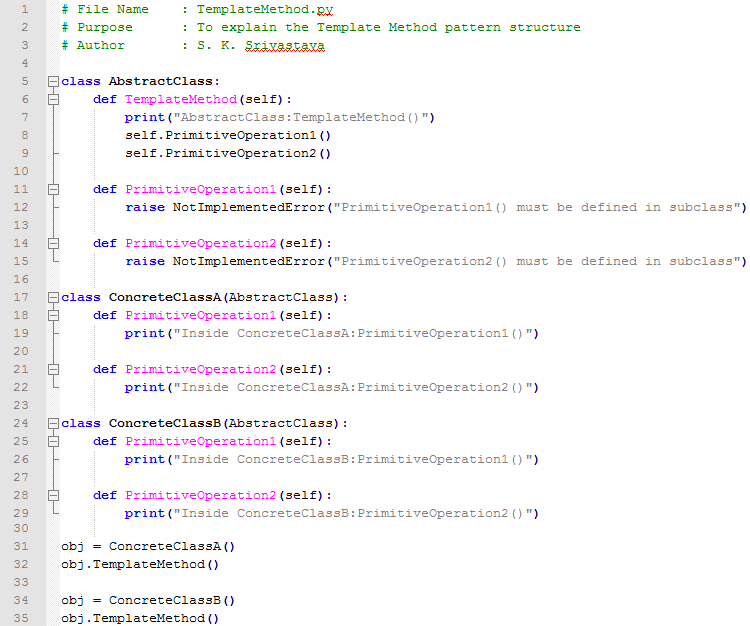 Template Method design pattern In Python