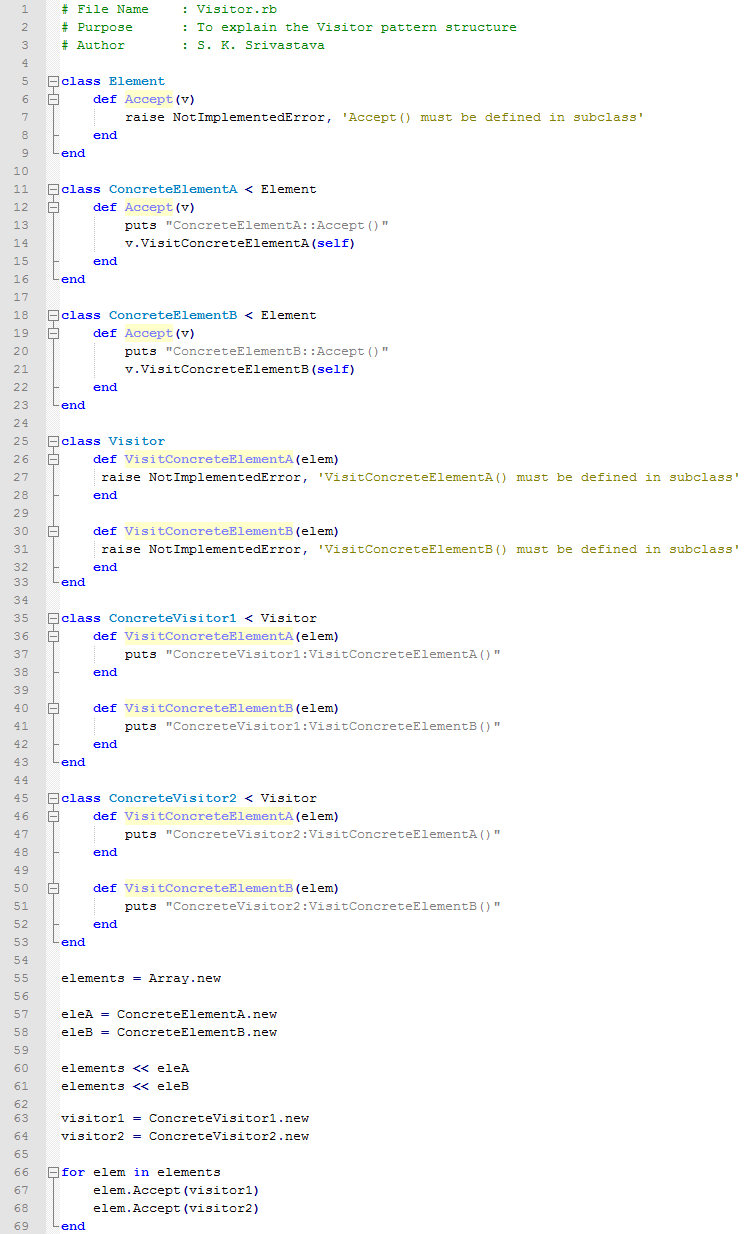 Visitor design pattern In Ruby