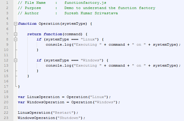 Factory Function in JavaScript - Example