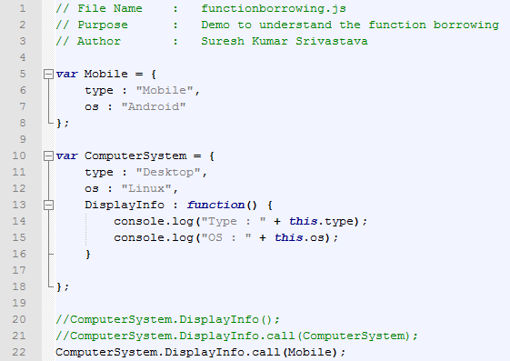 Function Borrowing in JavaScript - Example