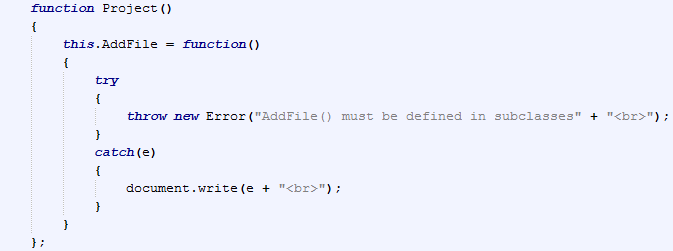 Creating a Framework in JavaScript - Abstract Method