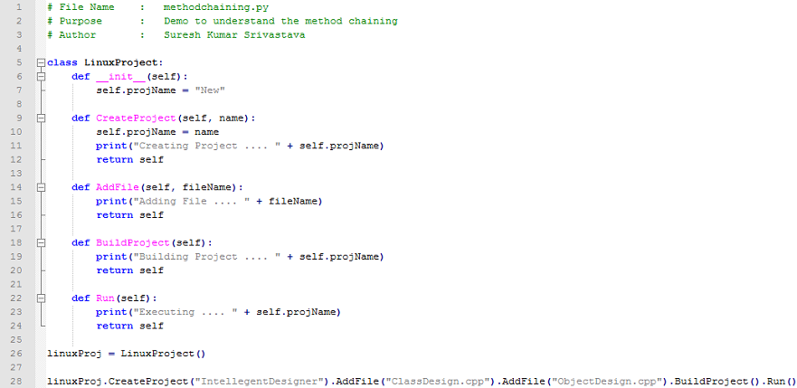 Method Chaining In Python - Example