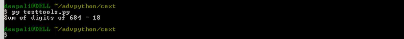 Python C Extensions - Execution of program